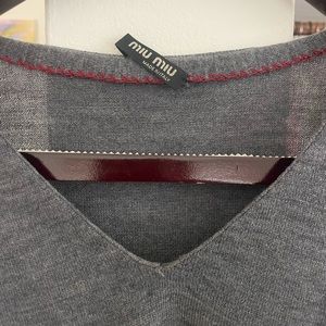 Miu miu vintage v neck dark grey sweater top